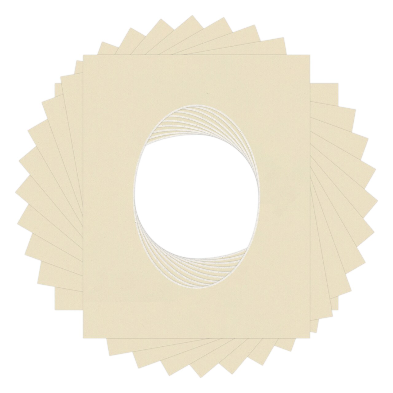 Plume Beige Mat Board for 8x10 Frames - Oval Opening for 5x7 Photos